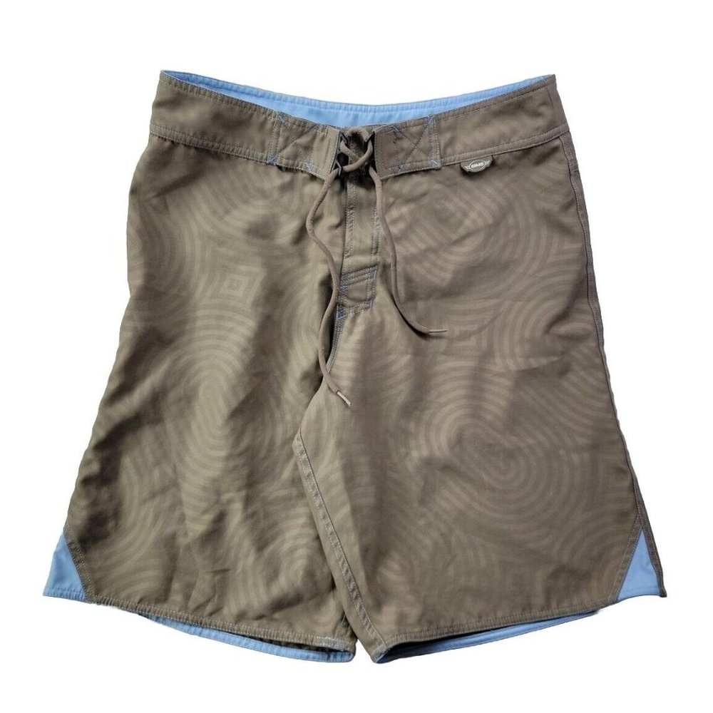 Sims Men's 34 Gray Swirl Print Hybrid Board Shorts Surf Swim Zip Pocket 11"